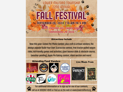 22nd Annual Lower Milford Township Fall Festival