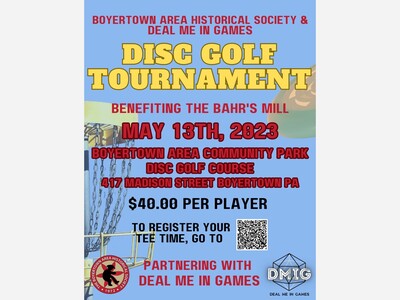 May 13, 2023: Disc Golf Tournament to Benefit Bahr's Mill