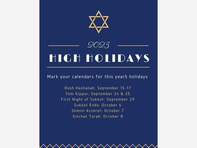 Jewish High Holidays Calendar