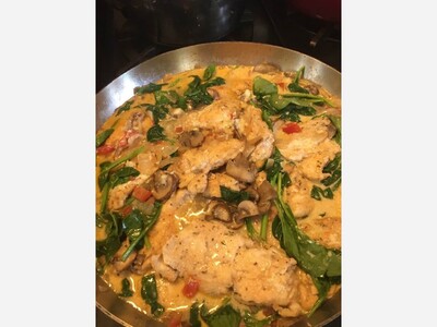 Philosophizing About Food With Francine: Herbed Chicken and Pecorino Romano Sauce