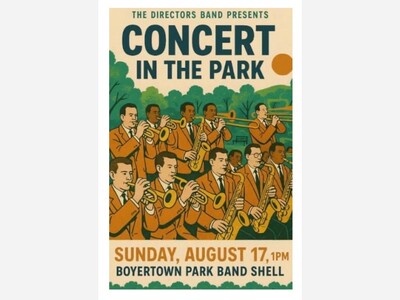 Sunday:   Director's Band Brings Free Concert to the Park