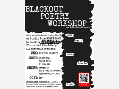 Poetry Workshops for Children & Adults at Studio B