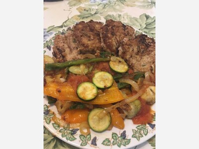 Philosophizing About Food With Francine: Herbed Turkey Burgers and Mediterranean Vegetables