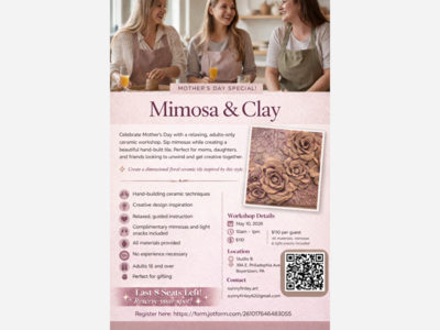 Mimosas & Clay: Treat Mom on Mother's Day for some creative  Me Time --a Perfect Gift Idea at Studio B with Sunny Finley 