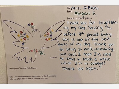 "Thank you" Cards on Exhibit at Studio B