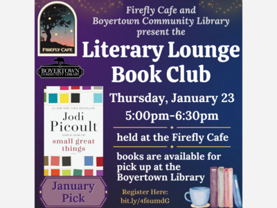 Literary Lounge Book Club with Firefly Café and Boyertown Library