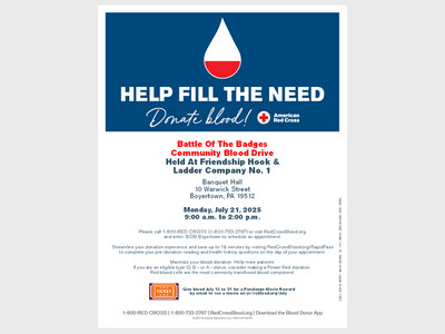 Friendship Hook & Ladder Community Blood Drive