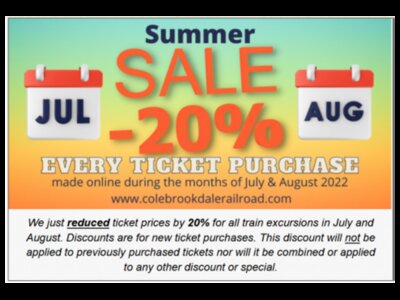 Colebrookdale Railroad tickets DISCOUNT
