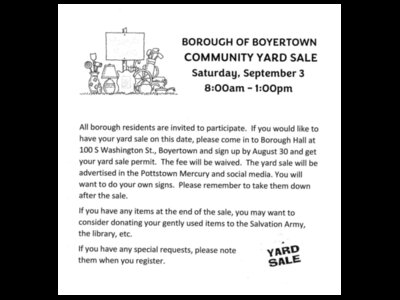 Borough of Boyertown Community Yard Sale
