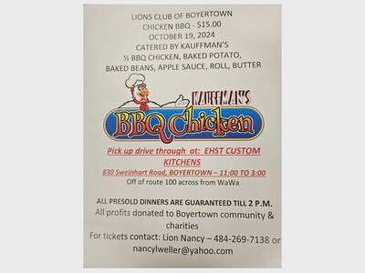 LIONS Club of Boyertown Chicken BBQ